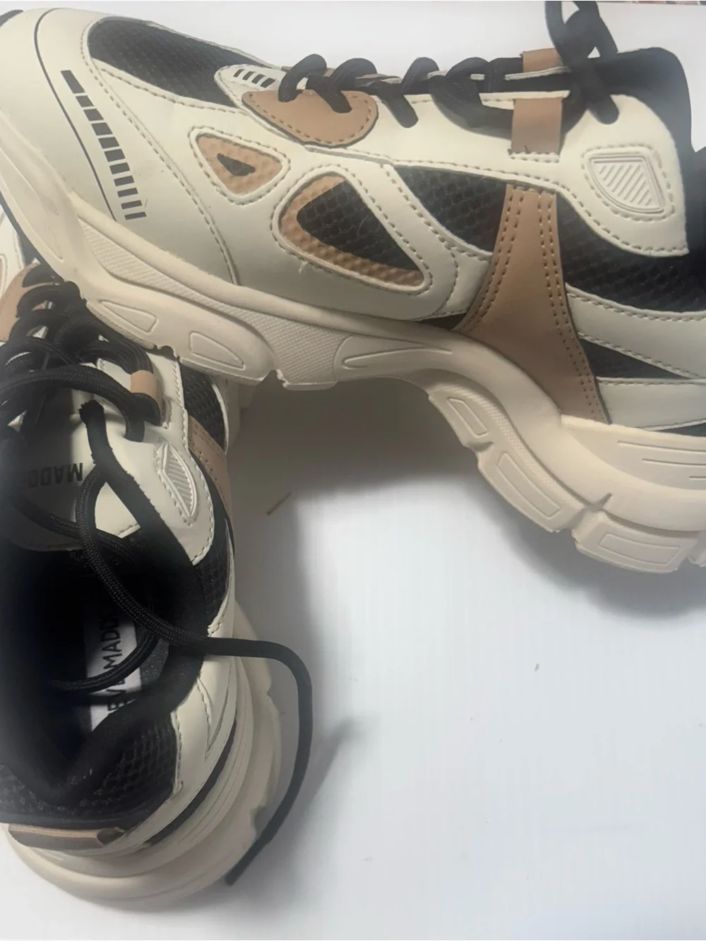 Steve Madden Women’s Black, Cream & Tan Chunky Sneakers